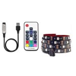 Banda LED Multicolor USB 5050 RGB Flexibila Decorat Exterior Interior 1M Waterproof cu Telecomanda