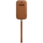 Protectie Toc Apple Leather Sleeve with MagSafe Saddle Brown mhmp3zm/a pentru Apple iPhone 12 mini (Maro)