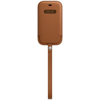 Protectie Toc Apple Leather Sleeve with MagSafe Saddle Brown mhmp3zm/a pentru Apple iPhone 12 mini (Maro)