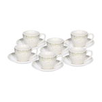 Set 6 cesti de cafea cu farfurie Iris Astrid, Tognana Porcellane, 80 ml, portelan New Bone China, multicolor, Tognana Porcellane