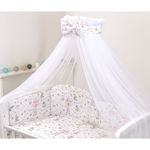 Baldachin din tul, Funda din bumbac, imprimeu lenjerie Circ Roz, Amy 300x160 cm, Suport de prindere inclus, 153h cm, AMY