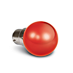 9G01/R/B, RED LED BALL LAMP 0,5w B22 230v, Schrack