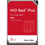 HDD NAS WD Red Plus CMR (3.5'', 6TB, 128MB, 5640 RPM, SATA 6Gbps, 180TB/year), Western Digital