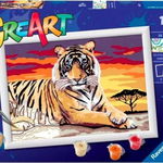 Set Ravensburger Creart, pictura pe numere - Tigru, 18x24 cm, Ravensburger