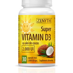 Super Vitamina D 2000UI, 30 capsule, Zenyth, Zenyth Super Vitamina D 2000UI, 30 capsule, Zenyth, Zenyth