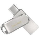 Stick memorie SanDisk Ultra Dual Drive Luxe 64GB, USB-C, Silver