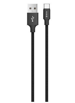 Cablu de date Devia DVPSTCC2BK Pheez, USB - Type-C, 2m (Negru)