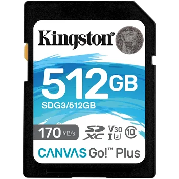 SDXC Canvas GO Plus Clasa 10 UHS-I 512GB, Kingston
