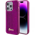 Husa de protectie Cover Guess Sequin Script Logo pentru iPhone 15 Pro Max, Magenta