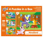 Set 4 puzzle-uri - Animalute din padure (2, 3, 4, 5 piese), Galt