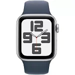 Apple Watch SE (2023), GPS, Carcasa Silver Aluminium 40mm, Storm Blue Sport Band - S/M, Apple