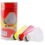 Set 3 fluturasi badminton, plastic, cu cap pluta, multicolor, RCO, 