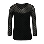 Bluza neagra din plasa cu model buline catifelat Dorothy Perkins