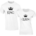 Set de tricouri albe King/Queen CROWN ST320, Zoom Fashion
