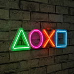 Decoratiune luminoasa LED, Play Station, Benzi flexibile de neon, DC 12 V, Multicolor, Neon Graph