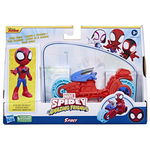 Spidey si prietenii extraordinari. Set motocicleta si figurina Spidey 10 cm, Spider-Man