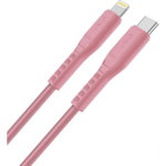 Cablu Date Type C la Lightning  Flex PINK 3A 1.2m Roz, Uniq