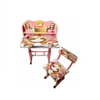 Birou Copii Klausstech Din Mdf De 18 Cm ,cadru Metalic , Reglabil , Roz, KlaussTech