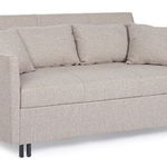 Canapea extensibila cu 2 locuri Clayton, Bizzotto, 166 x 88 x 84 cm, otel/poliester, bej, Bizzotto