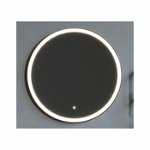 Oglinda rotunda baie Fluminia Black-Boy 60 cu iluminare LED si rama Neagra, Fluminia