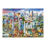 Puzzle Educa - North America Landmarks, 1500 piese, include lipici puzzle (17670), Educa