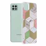Husa Samsung Galaxy A22 5G Multicolor cu Imprimeu Marmura Techsuit