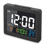 Ceas Digital KlaussTech LED de masa, 2000 W, Afisaj Ora - data - temperatura, Functie snooze, Modern, Negru, KlaussTech