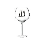 Pahar vin VIN Sticla Transparent/Negru, J-LINE