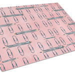 Caroline`s Treasures Acuarelă organizate de hârtie agrafe de sticlă roz de tăiere bord mare 12H x 16W, 