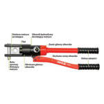 Cleste hidraulic YT-22861, pentru sertizat cabluri, 12 T, max. 240 mmp