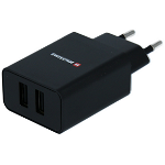 Incarcator retea Smart IC 2x USB 2.1A plus cablu Lightning 1.2m Negru, Swissten