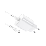 Incarcator Retea HOCO, N22 Jetta, Quick Charge, 25W, 1 X USB Tip-C, plus cablu Type-C, Alb, Blister, Hoco