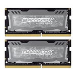 Ballistix Sport LT BLS2K4G4S26BFSD 8 GB Kit (4 GB x 2) (DDR4, 2666 MT/s, PC4-21300, CL16, Single Rank x8, SODIMM, 260-Pin) Memory, Grey