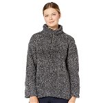 Imbracaminte Femei Dylan by True Grit Faux-Shearling Pile Drop Shoulder 14 Zip Pullover with Soft Knit Lining Charcoal, Dylan by True Grit