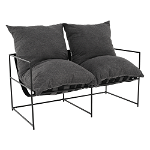 Canapea modernă 2 locuri, gri/negru, DEKER, Tempo Kondela