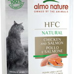 ALMO NATURE HFC Natural Plic pentru pisici, cu pui şi somon 55g, Almo Nature
