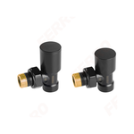 Set robineti radiator decorativi tur/retur coltari, negru Ferro