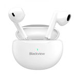 Casti wireless semi-in-ear Blackview AirBuds 6 TWS Alb cu cutie de incarcare, Control tactil, Bluetooth v5.3,  IPX7