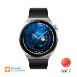 Smartwatch Huawei Watch GT 3 Pro Odin-B19S, Display AMOLED 1.43", 32MB RAM, 4GB Flash, Bluetooth, GPS, Carcasa titan 46mm, Bratara Fluoroelastomer, Rezistent la apa, Android/iOS (Negru)