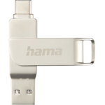 Memorie USB HAMA Rotate Pro 182489, 32GB, Type C - USB 3.1, argintiu