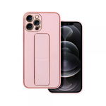 Husa Spate Forcell Leather Compatibila Cu iphone 13, Piele Ecologica, Stand si Protectie La Camera, Roz, Forcell