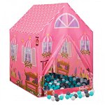 Cort de joacă pentru copii cu 250 bile, roz, 69x94x104 cm, Casa Practica
