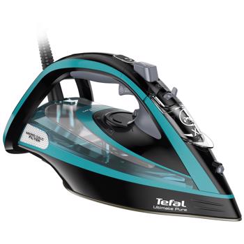 Fier de calcat Tefal FV9844E0 Ultimate Pure, 3200 W, Talpa Durilium AirGlide Autoclean, jet de aburi 250gr/min, Micro-Calc Filter 2in1, Negru/Bleu