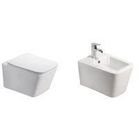 Set vas wc si bideu suspendat, Fluminia, Paris, Alb, 