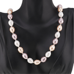 Colier perle de mallorca lunguiete roz crem si albe 13mm, StoneMania Bijou