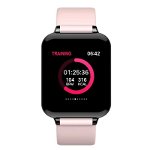 Ceas smartwatch b57 techstar®, waterproof, fitness tracker unisex, monitorizare puls, bluetooth, roz
