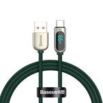 Cablu Baseus Display, USB la USB-C, Fast Charging, 66W, 1m Verde, Baseus