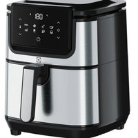 Friteuza Electrolux E6AF1-4ST, Friteuza cu aer cald,culoare Negru/Inox, 1500 W, fara ulei, capacitate 3.5, 8 programe, Termostat, panou Touch screen, 1 cos, carcasa metal, permite prajirea, gatirea la gratar, frigerea si chiar coacerea, temperatura 80-200 grade