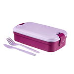 Cutie alimente cu tacamuri si separator, CURVER, Luch&Go, plastic, 1,4L,  13.5 x 6.3 x 23.6cm, dreptunghiulara, mov