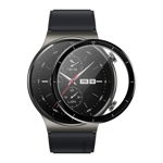 Folie de protectie ecran fullsize 3D pentru Huawei Watch GT2, 46mm, din fibra de sticla si hidrogel, negru, krasscom